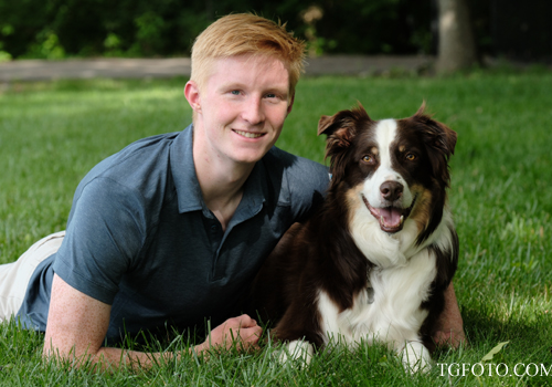 Outdoor Senior pictures with pets STA Overland Park, KS. 